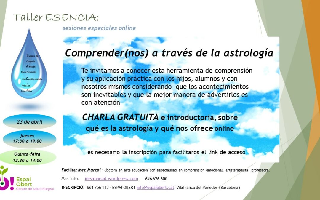 TALLER ESENCIA ( Jueves 23 de abril)